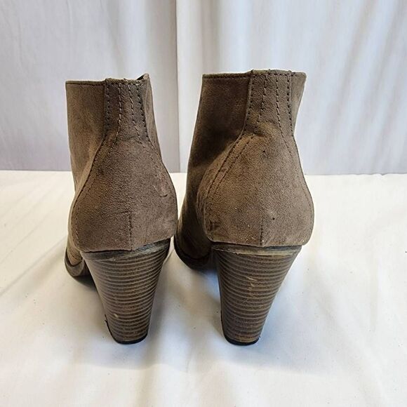 MIA Shawna Womens Ankle Booties Taupe Faux Suede Lace Up Size 9.5 - Picture 3 of 12